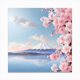 Cherry Blossoms And Mt Fuji Canvas Print
