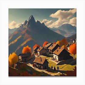 Village In Autumn 1 Canvas Print