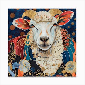 Patchwork Quilted Sheep 1 Canvas Print