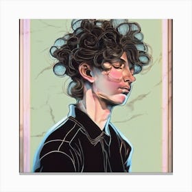 Man With Curly Hair Canvas Print