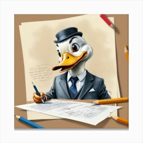 Duck In A Suit 23 Canvas Print