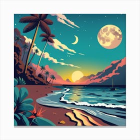 Sunset Beach 1 Canvas Print