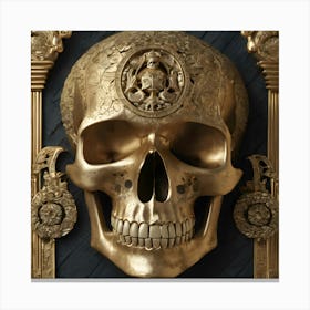 Intricate Golden Skull Canvas Print