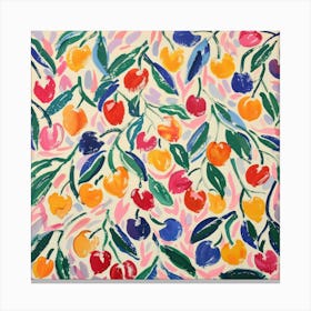 Summer Cherries Painting Matisse Style 9 Canvas Print