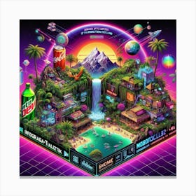 Neon City Canvas Print