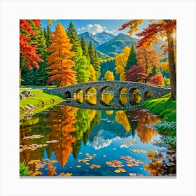 Autumn Bridge Canvas Print