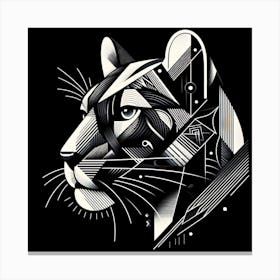 Geometric Art Black Panther 2 Canvas Print