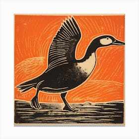 Retro Bird Lithograph Goose 4 Canvas Print