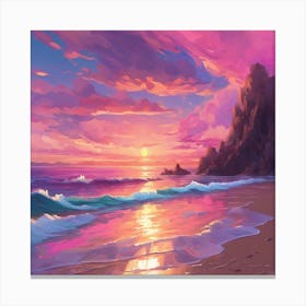 Sunset At The Beach 46 Canvas Print