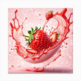 Strawberry splash 6 Canvas Print