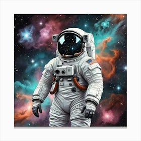 Cosmic Explorer Portrait Of An Astronaut Among The Stars (1) Canvas Print