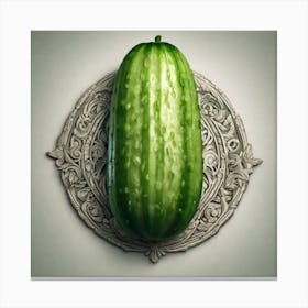 Cucumber On A Plate Canvas Print