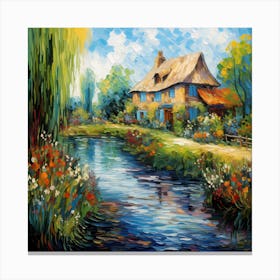 Brushstroke Ballet: Riverside Fantasy Canvas Print