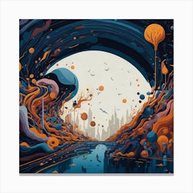 Outer Space City Canvas Print