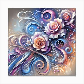 Abstract Roses Canvas Print