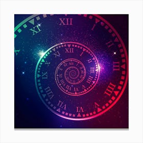 Spiral Clock Background Canvas Print