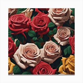 Wallpaper Roses Canvas Print