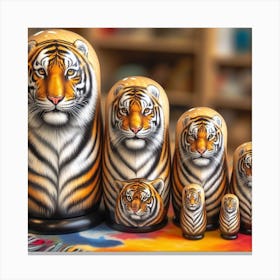 Tiger Nesting Dolls 3 Canvas Print