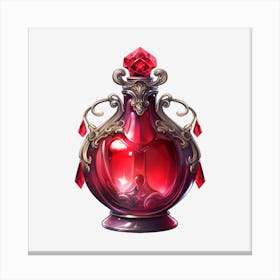 Red Perfume Bottle 3 Canvas Print