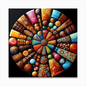 Image Of Different Chocolate Bars In Abstract Art 1 Canvas Print