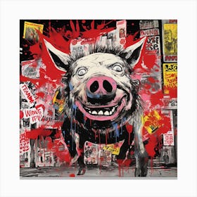 Pig In The Street Canvas Print