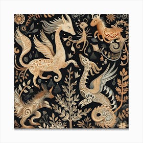 Nordic Animal Design Canvas Print