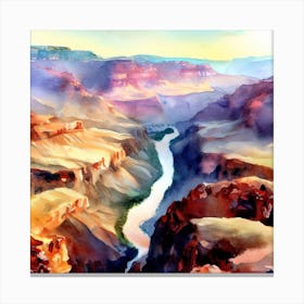 Grand Canyon Watercolor Painting 1 Canvas Print