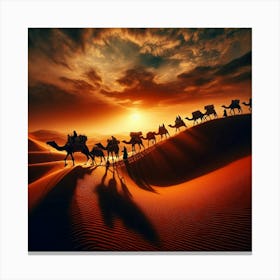 Camel Train Canvas Print