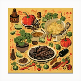 Mexican Food Illustration Canvas Print