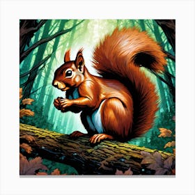 Squirrel In The Woods 40 Canvas Print