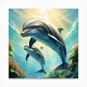 Pair of dolphins 2 Canvas Print
