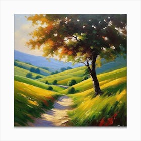 Tree In The Meadow Canvas Print