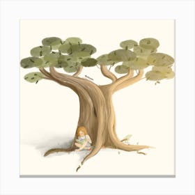 The Reading Tree Square Canvas Print