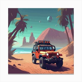 Desert Jeep Canvas Print