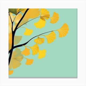 ginkgo yellow Autumn Leaves Canvas Print