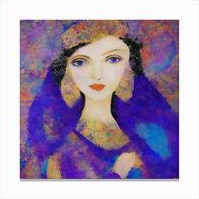 Woman In Purple Canvas Print