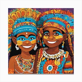 Two Indian Girls Canvas Print
