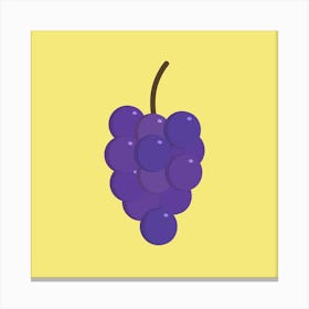 Bunches Of Purple Grapes Icon In Flat Design Canvas Print