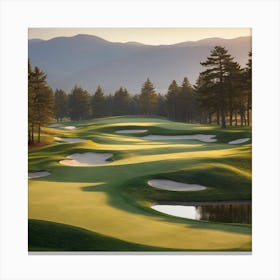 Golf Course At Sunset Canvas Print