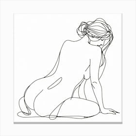 Nude Woman Sitting On The Floor 1 Canvas Print