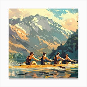 Rowing In The Mountains Canvas Print