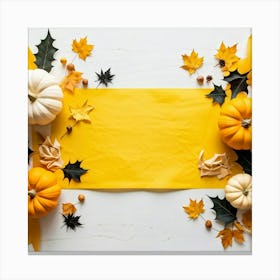 An Overhead Photograph Of A Hand Made Yellow Banner Design Celebrating The Transition Into The Fall (4) Canvas Print