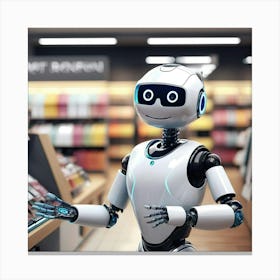 Robot In A Store 1 Canvas Print