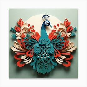Minimalist, Peacock Canvas Print