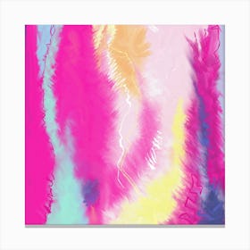 Bright Pink Oil Paint Abstract Canvas Print