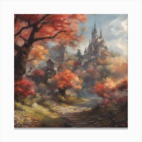 Castle In The Fall Canvas Print