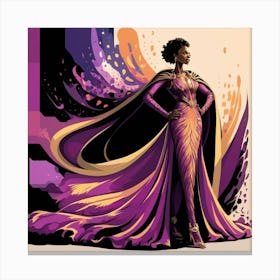 Black Woman In A Purple Dress Canvas Print