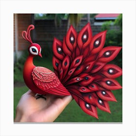 Red peacock 3 Canvas Print