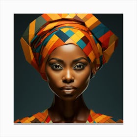 Geometric Senegalese Woman 02 Canvas Print