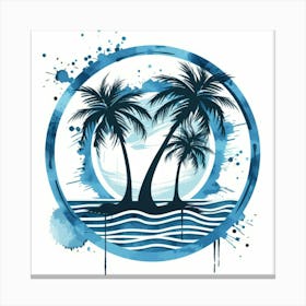 Palm Trees In The Water Canvas Print